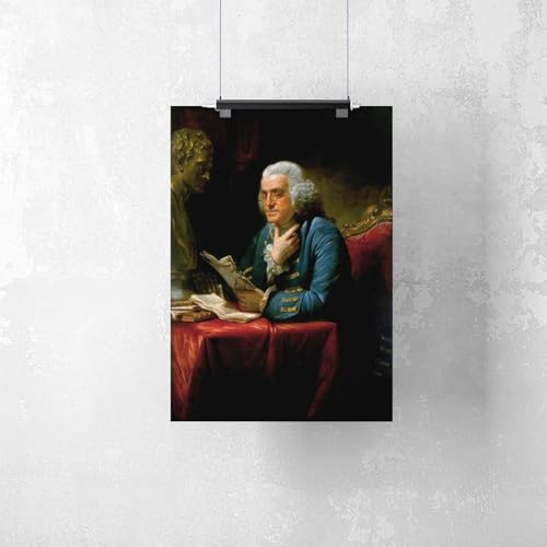 Portrait de Benjamin Franklin impression sur toile David Martin sans cadre 30x45 cm
