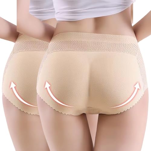 Women's 2pcs Butt Lifter Padded Panties High Waisted Hip Enhancer Shapewear Seamless Control Boy Shorts