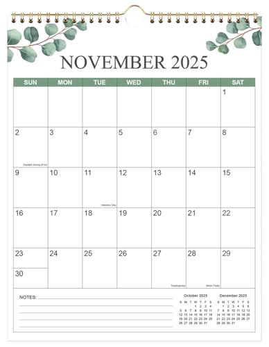 Calendar 2025-2026 - 20 Months Wall Calendar from November 2025 - June 2027, Vertical Calendar, 12" x 14.5", Leaf Calendar 2025-2026 - 20 Months Wall Calendar from November 2025 - June 2027, Vertical Calendar, 12" x 14.5", Leaf