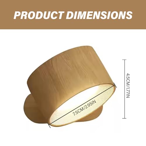 Lámpara de pared magnética giratoria 360 aplique de pared recargable USB led 4