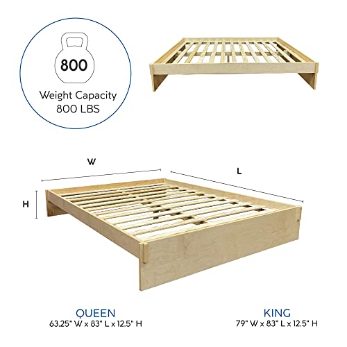 Classic Brands Liberty Wood Platform Bed Frame, Maple With Natural Finish, King #TOP1