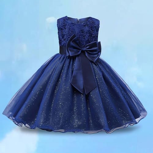 Girls Summer Dresses Rose Print Tiered Tulle Ball Gown for Special Occasions Flowy Princess Dress Formal Dress 6M-9Y2