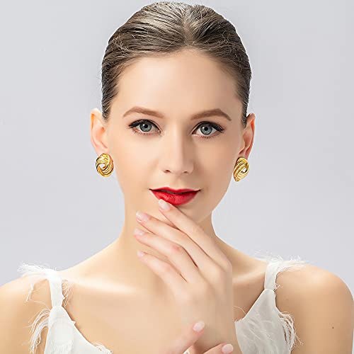Gold Love Knot Clip On Earrings For Women, Fashion Clip On Earring For Girls No Pierced Earring For Teen Girls #TOP1