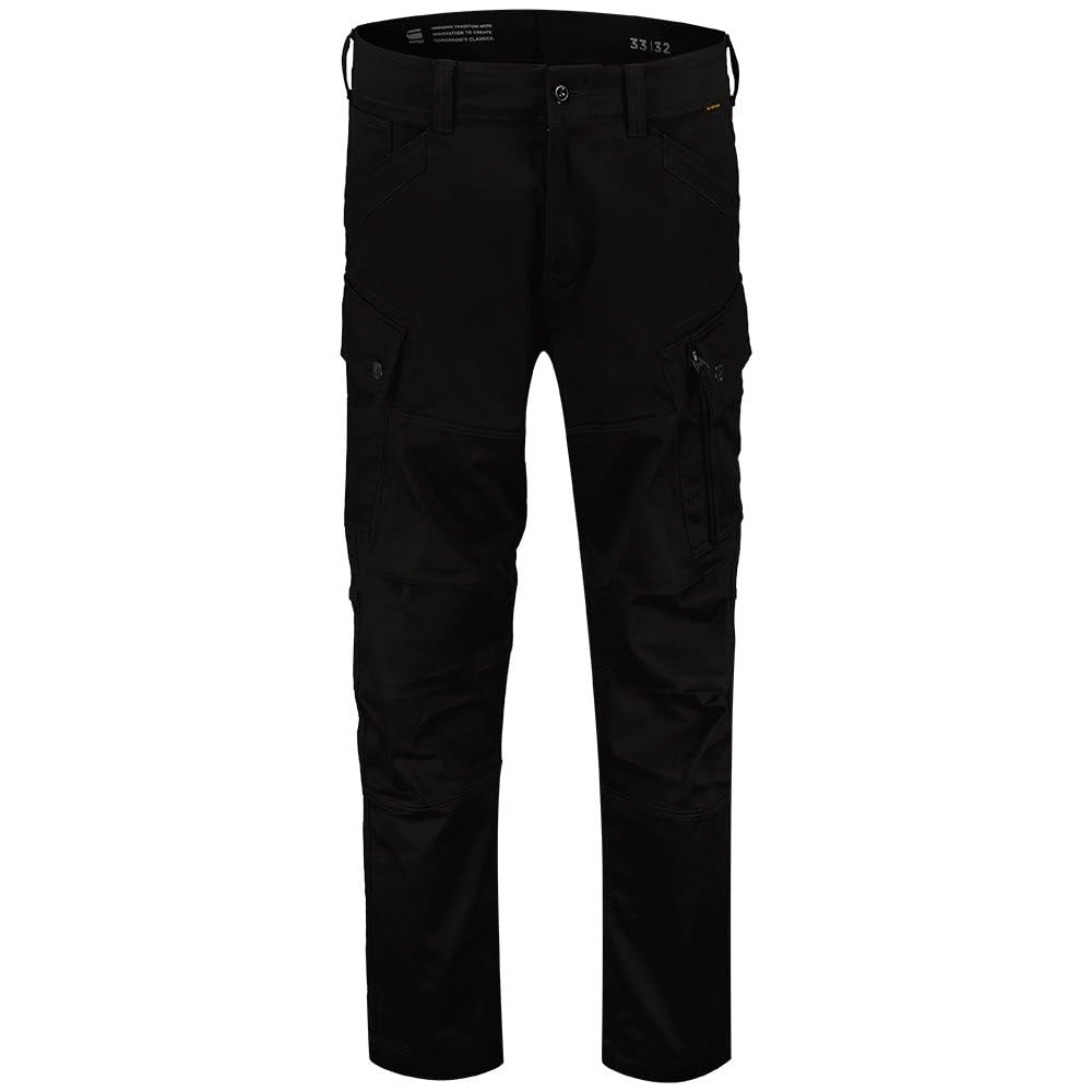 G-Star Men's Zip Cargo Pants Regular Tapered, Black (dk black D24720-C072-6484), 28W / 30L
