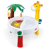 Dolu Fisher-Price Kids Water and Sand Activity Table, Children indoor & outdoor physical activity toy, separate features for water and sand games, Suitable for Kids 24 months and Up