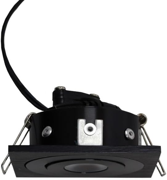 sebelah view of an Olucia Rona spotlight showing the spring clips for recessed mounting