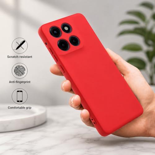 Image of Back Cover for Motorola Edge 60 Stylus 5G | Full Camera Protection | Premium Liquid Silicon Case | Flexible Bumper Case for Motorola Edge 60 Stylus 5G (Red)