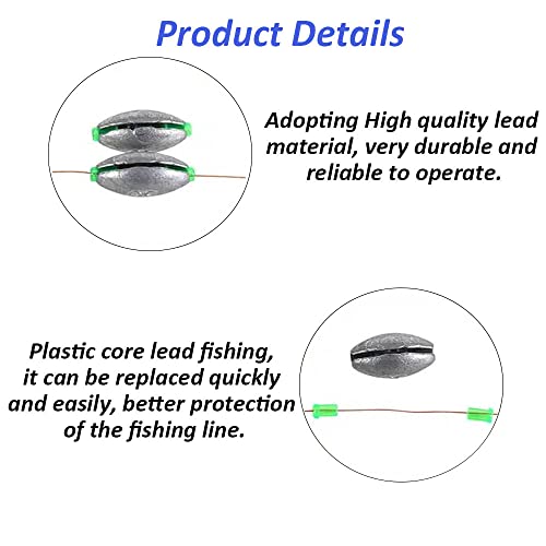 30 Pezzi Piombini Pesi Pesca, 2g/4g/6g/8g/10g/20g