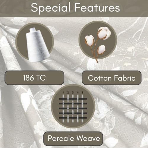 Image of Mafatlal 186 Tc Corsica Pure Cotton King Size Bedsheet | 274 X 274 Cm | Summer Flat Sheet for Relaxing Sleep Comfort | Includes 2 Pillow Covers | Iced Coffee