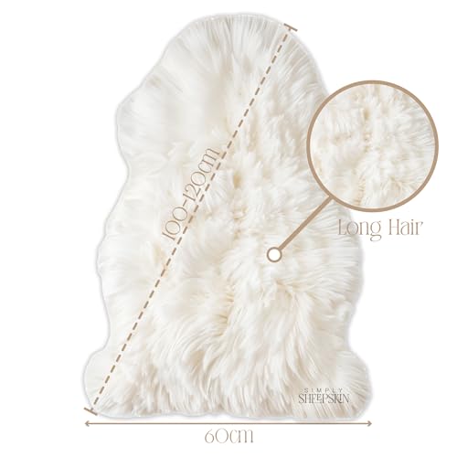 Simply Sheepskin Rug - Extra Large, Natural Single Genuine New Zealand Sheepskin - Ultra Soft Wool Bedside Rug, Machine Washable - Fluffy Sheepskin Throw - Perfect for Any Room - Image 3