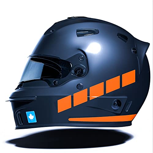 Şerit Tasarımlı Motosiklet Kask Sticker Reflektif, Floresan, Düz, Özel Renkler Floresan Turuncu