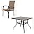 NUU GARDEN 5 Piece Patio Dining Set Outdoor Table and Chairs Set for Garden Patio Backyard, 4 Textilene Dining Chairs and 1 Iron Patio Table with Umbrella Hole, Black and Brown