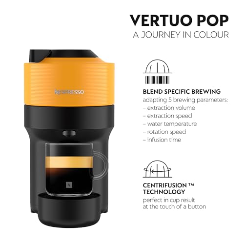 Nespresso Vertuo Pop Coffee Machine By De'longhi, Over 40 Varieties Of Pods, 6 Coffee Cup Sizes, Espresso, Cappuccino, Starter Capsule Set Included, ENV90.Y, Yellow - 6