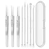 8 Pezzi Con Rimozione Della Testa Nera, Acne In Acciaio Inossidabile E Strumenti Di Pulizia Del Viso, Adatti Per Pulire La Testa Mobile, L