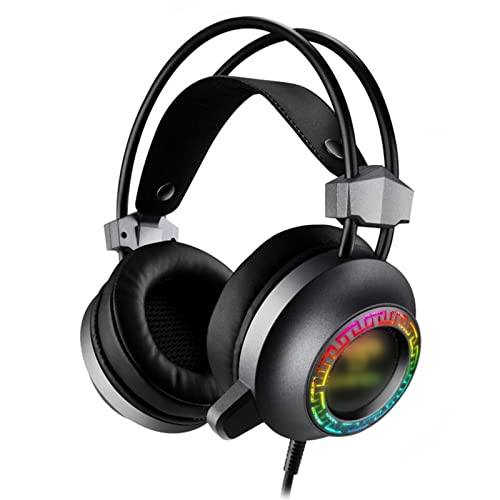IHIPPO Gaming Headset Gaming Headset Virtual 7.1 Surround Sound 50mm Unit Powerful Bass RGB Light Noise Reduction Mic for PC Laptop