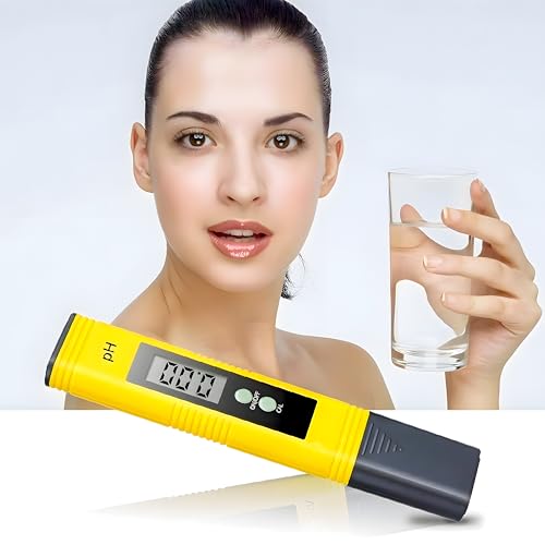 Retoo PH Messgerät Wasserqualitätstest Messgerät Digitaler PH Messgerät ±/-0,1 pH-Genauigkeit, 0-14 pH-Messbereich Aquarium für Trinkwasser, PH-Meter Lebensmittel Schwimmbäder Thermen Aquarien