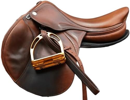 D&L Saddlery All Purpose Jumping English Premium Leather Riding Horse Saddle Tack, Saddles for Horseback Riding Pony and Adult Size 10" to 18'' inches Seat Available J34