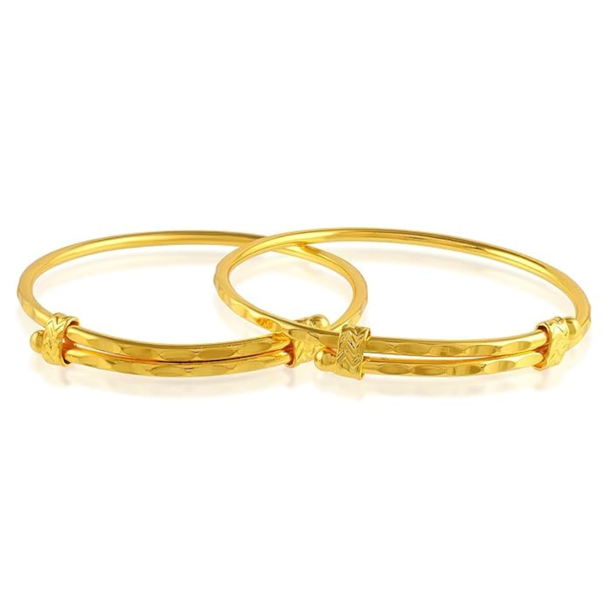 Brass 24KT Gold Adjustable Bangle Bracelets for Kids