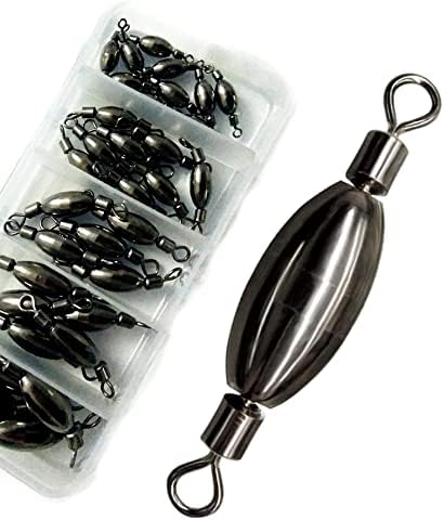 Sinrier Quick Set up Brass Fishing Sinker with Inner Swivel Set 2-15 g,Pack of 32