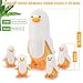 Auspicious beginning 5 PCS Banana Duck Plush Stuffed Animal Family, 20'' Cute Banana Duck Mommy with 4 Baby Plushies Kawaii Plush Toy Birthday Gifts for Kids Boys Girls