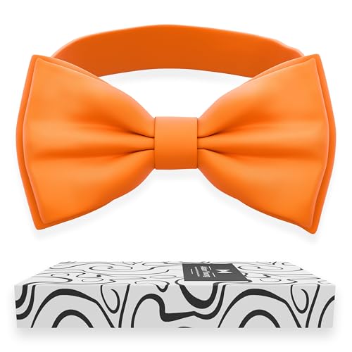 Image of Adam Young Men's Bow Ties Pre-Tied Style Formal Satin Classic Bowtie for Tuxedo Faux Silk