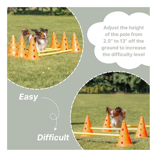 image for TRIXIE Dog Agility Hurdle Cone Set – Dog Agility Set with Height Adj