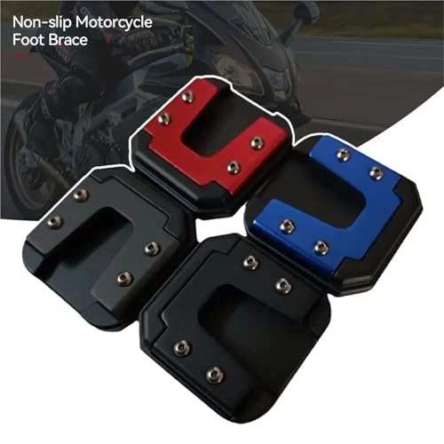 Plaque de support moto antidérapante rouge avec béquille d'extension