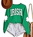 TAOHONG Women St. Patrick's Day Sweatshirts Shamrock Shirt Clover Printed Long Sleeve Irish Gift Casual Loose Fit Tops