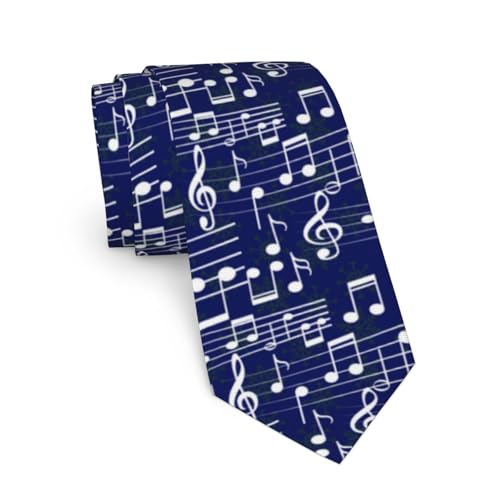 JKJOJIA Note Music Blue Ties For Men Novelty Funny Neckties Classic Fashion Men's Tie For Wedding Party Business Casual Gifts