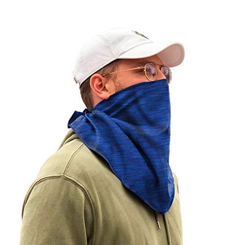 Mission Lite-Knit Cooling Towel Instant Evaporative Cooling, Lightweight Knit Fabric, Cools Instantly when Wet, UPF 50 Sun Protection, Yoga, Golf, Gym, Neck, 10” x 33”- Royal Space Dye