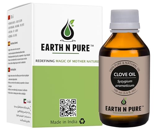 Image of Earth N Pure Clove Bud Essential Oil | 100% Natural & Therapeutic Grade | Undiluted | DIY | Relaxation | Aromatherapy | Enhance Mood | Massage | 100ML