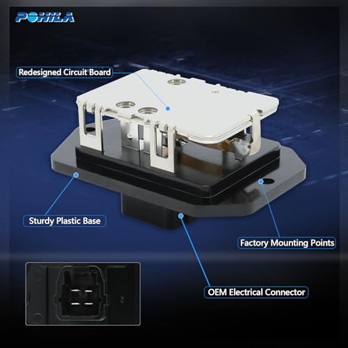 Image of HVAC Blower Motor Fan Resistor Compatible with 2009-2018 Ram 1500,2010-2018 Ram 2500 /3500,2011-2018 Ram 4500 /5500 Replaces 4P1621 973029 RU710 68048900AA 68048900AB