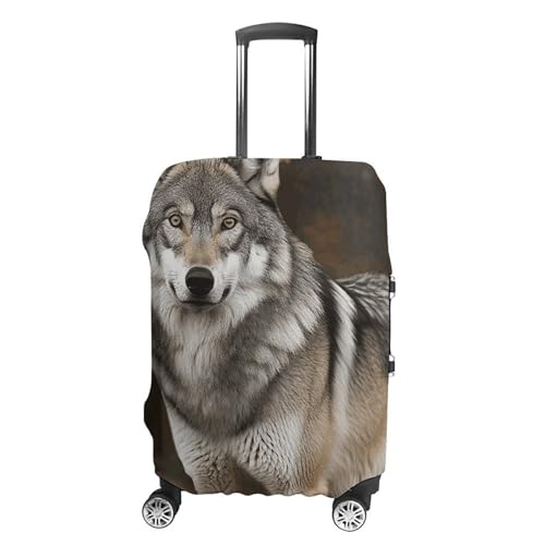 Wild Wild Gray Wolf Luggage Cover, Washable Elastic Suitcase Cover Protector Fit 18-32 Inch Luggage