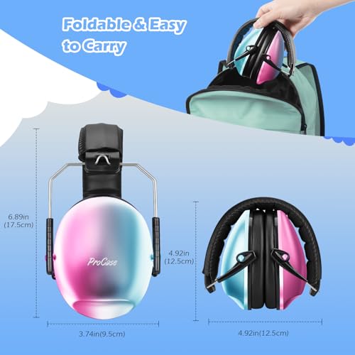 Image of ProCase Noise Cancelling Headphones for Kids Toddler, SNR 27dB Noise Reduction Ear Muffs, Hearing Protection for Monster Jam, Concerts, Fireworks, Shooting, Air Show, Autism Sensory Needs -Gradient