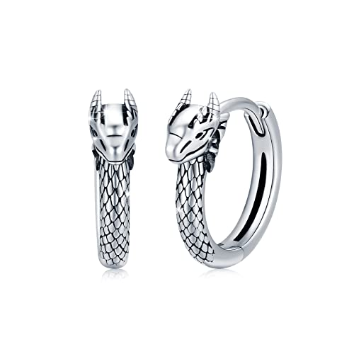 Boucles d'oreilles dragon argent sterling 925 anti-allergie style gothique pour peaux sensibles