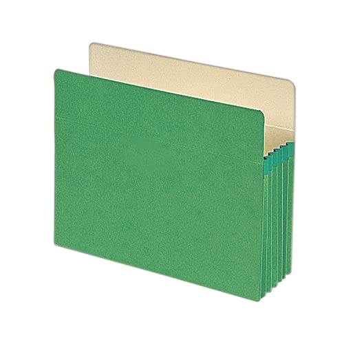 Image of Smead File Pocket, Straight-Cut Tab, 5-1 /4 inch Expansion, Letter Size, Green, 10 per Box (73236)