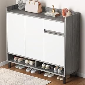 ⭐新品⭐下駄箱 シューズボックス 収納キャビネット 木製 棚 大容量 ホワイト 楽天市場】下駄箱 脚付き シューズボックス 扉付き 靴箱 木製 大