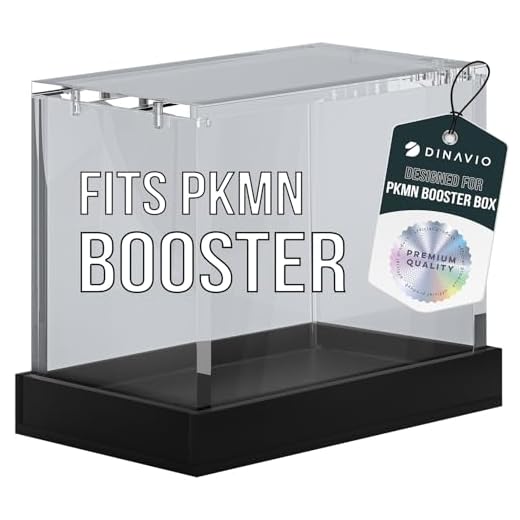 Dinavio Crafthouse Booster Box Acrylic Display Case - Pokemon Booster Box Pokemon Case Acrylic Display Storage - Upgraded Premium Clear Acrylic Magnetic Box with Top Load Lid - 5mm Extra Thick Acrylic