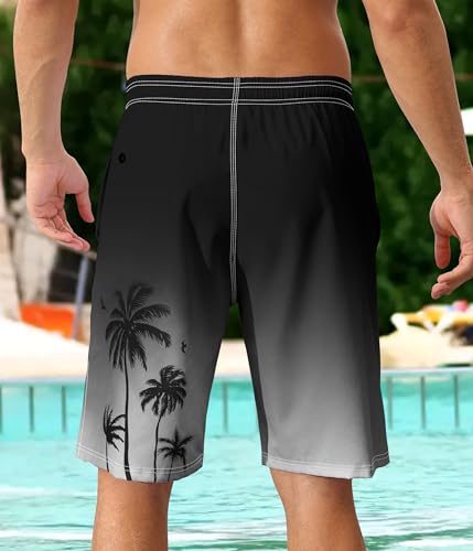 Mens Swim Trunks with Compression Liner 9" Swim Trunks Quick Dry Surfing Beach Shorts Hawaii Sports Shorts3