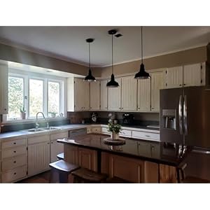 Steel lighting co inglewood barn light ceiling mounted light 8 inch round dome 12 inch stem modern farmhouse style pendant made in america white exteriorwhite interior  urban country home decor