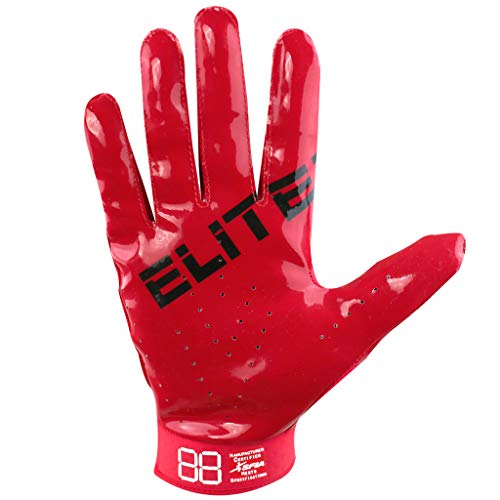 image for EliteTek RG-14 Super Tight Fitting Football Gloves - Youth and Adult S