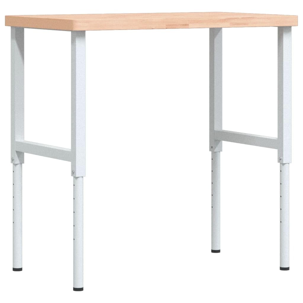 Banco de trabajo 100 x 60 x (73 – 99,5 cm, madera maciza de haya, altura regulable, estructura de metal estable, mesa de taller versátil con cajones, pared perforada, tornillo de banco, ideal