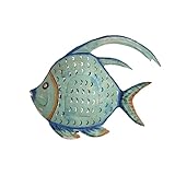 DECORACION HIERRO 40X9X30 PEZ PINTADO A MANO