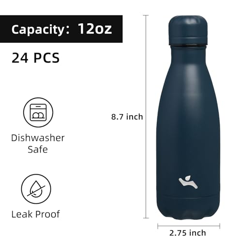 Image of Konokyo 24 Pack 12 oz Insulated Stainless Steel Water Bottle