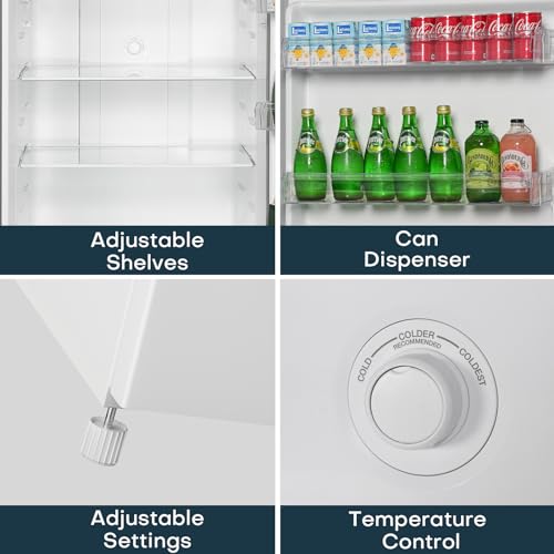 image for Upstreman 14.7 Cu.Ft. Double Door Refrigerator in White Steel with Lar