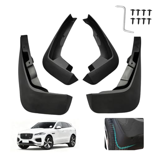 Image of Custom Fit for Mud Flaps 2017-2024 Jaguar F-Pace (No SVR Models) Mud Splash Guard Front and Rear 4-PC Set