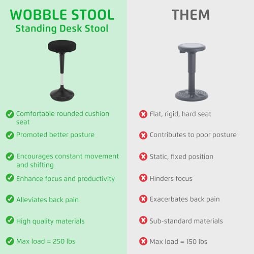 Image of Wobble Stool Standing Desk, Flexible Seating Adjustable Office Ergonomic Seating, Wobble Stools for Alternative Classroom Seating, Active ADHD Chair, Wiggle Chairs
