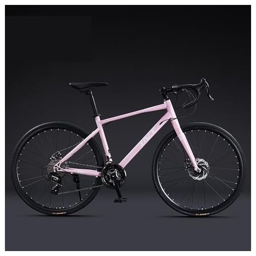 LETIANZG Bicicleta de Carretera for desplazamientos Diarios Ruedas 700C, Cambio de 27 velocidades, Frenos de Disco Dobles, Bicicleta de Carreras con Cuadro de Acero de Alto Carbono liviano for Hom