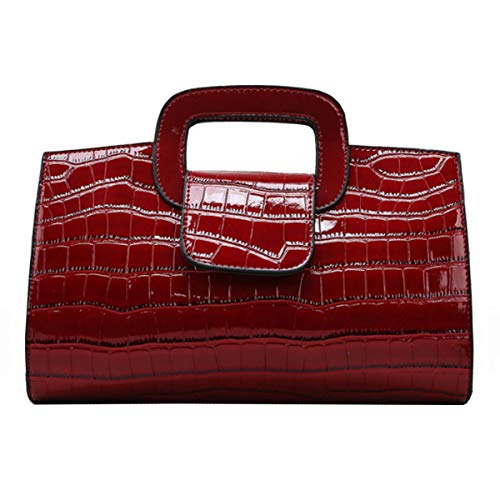 ZLM BAG US Women Crocodile Pattern Leather Shoulder Handbag Vintage Flap Tote Top Handle Satchel Handbags Large Clutch Purse by ZLM BAG US - Used condition - US$23.82