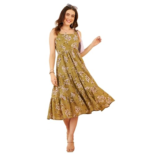 Image of Carlton London Women's Chiffon Fit and Flare Midi Dress